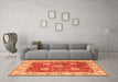 Machine Washable Oriental Orange Traditional Area Rugs in a Living Room, wshtr3012org