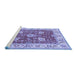 Sideview of Machine Washable Oriental Blue Traditional Rug, wshtr3012blu