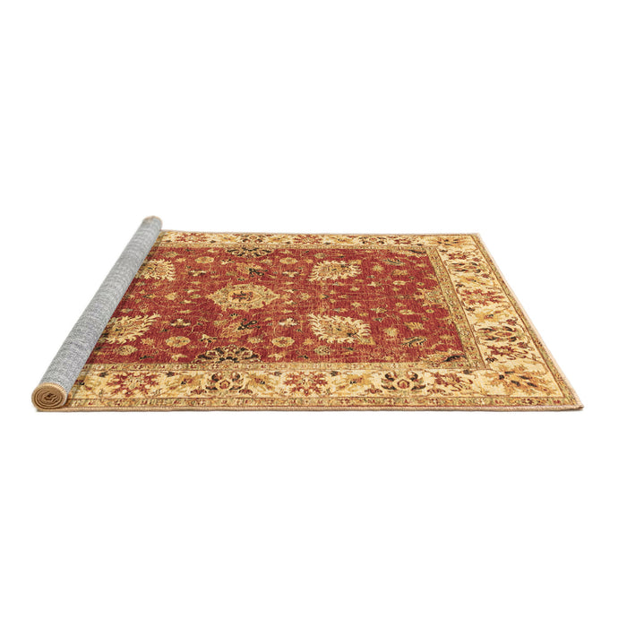 Sideview of Machine Washable Oriental Brown Traditional Rug, wshtr3012brn