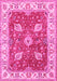 Machine Washable Oriental Pink Traditional Rug, wshtr3012pnk