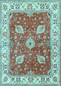 Oriental Light Blue Traditional Rug, tr3012lblu