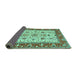 Sideview of Persian Turquoise Traditional Rug, tr3013turq