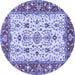 Round Persian Blue Traditional Rug, tr3013blu