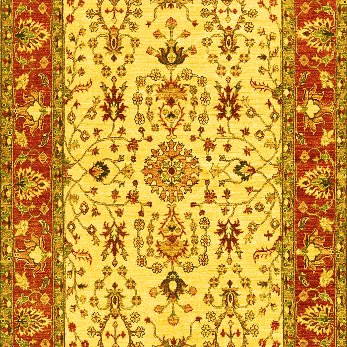 Machine Washable Persian Yellow Traditional Rug, wshtr3013yw