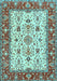 Machine Washable Persian Light Blue Traditional Rug, wshtr3013lblu