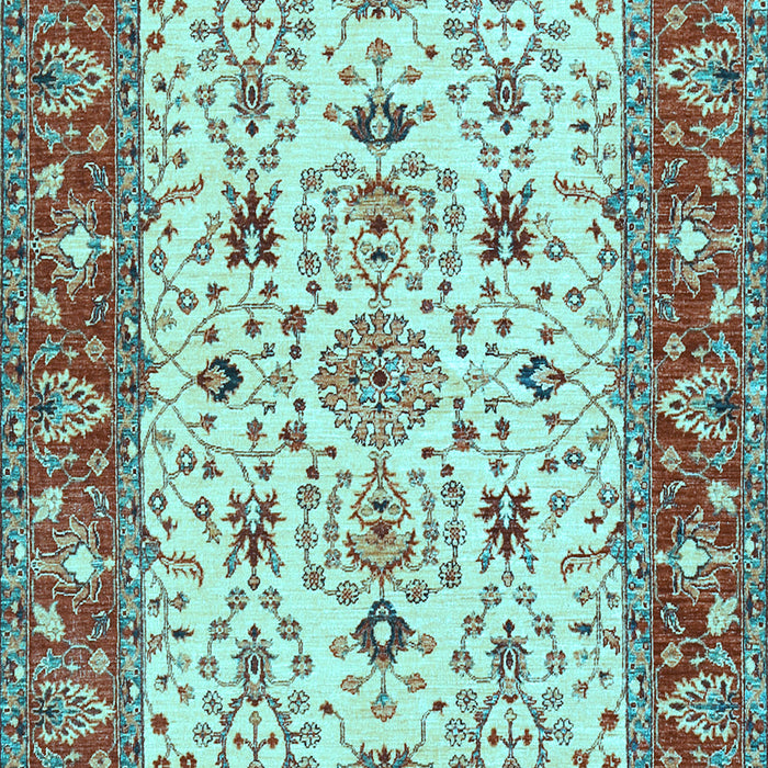 Machine Washable Persian Light Blue Traditional Rug, wshtr3013lblu