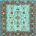 Square Persian Light Blue Traditional Rug, tr3013lblu