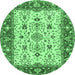 Round Persian Emerald Green Traditional Rug, tr3013emgrn