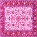Square Persian Pink Traditional Rug, tr3013pnk