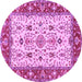 Round Persian Purple Traditional Rug, tr3013pur