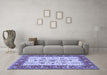 Machine Washable Persian Blue Traditional Rug in a Living Room, wshtr3013blu