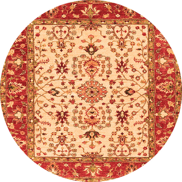 Machine Washable Persian Orange Traditional Area Rugs, wshtr3013org