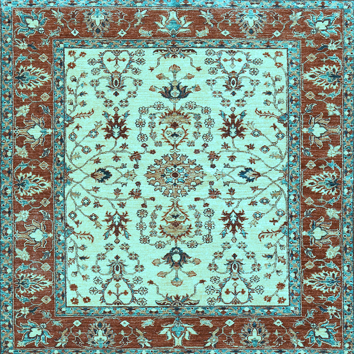Square Machine Washable Persian Light Blue Traditional Rug, wshtr3013lblu