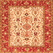 Serging Thickness of Persian Orange Traditional Rug, tr3013org