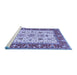 Sideview of Machine Washable Persian Blue Traditional Rug, wshtr3013blu