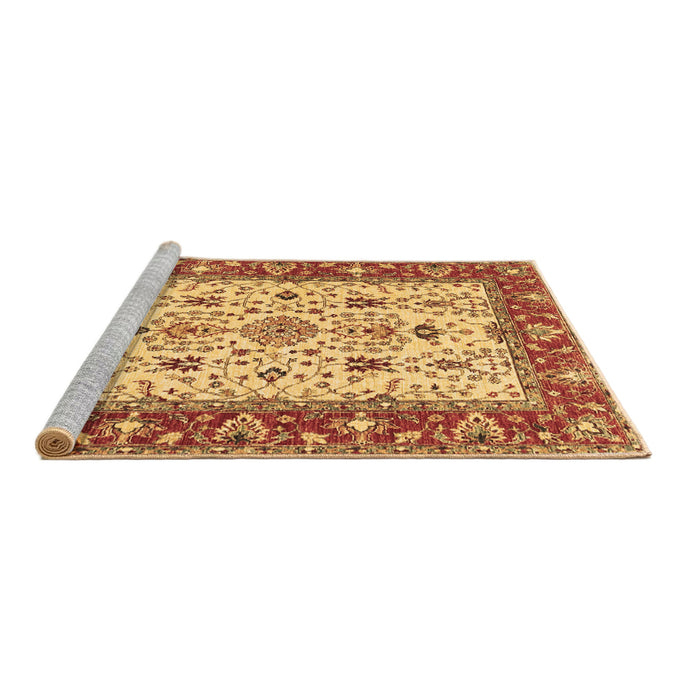 Sideview of Machine Washable Persian Brown Traditional Rug, wshtr3013brn