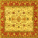 Square Persian Yellow Traditional Rug, tr3013yw