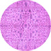 Round Persian Purple Traditional Rug, tr3014pur