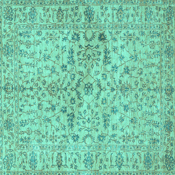 Square Persian Turquoise Traditional Rug, tr3014turq