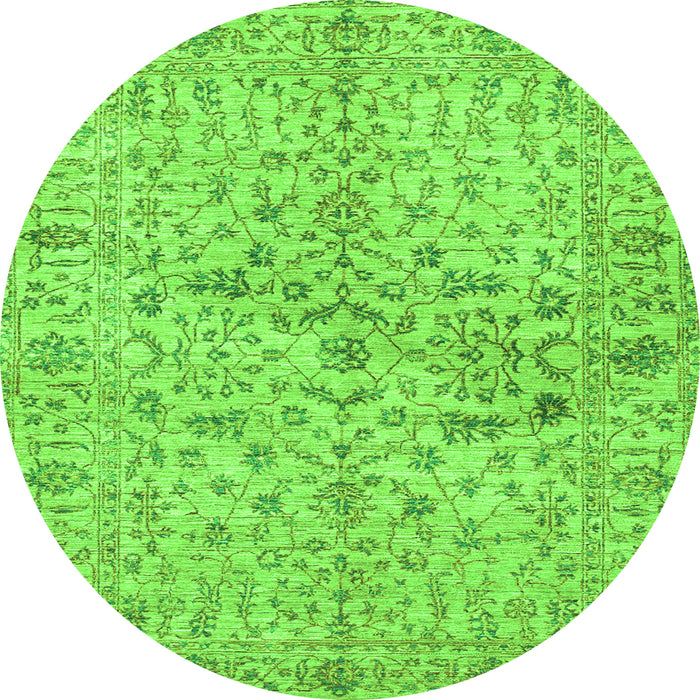 Square Persian Green Traditional Rug, tr3014grn