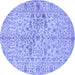 Round Persian Blue Traditional Rug, tr3014blu