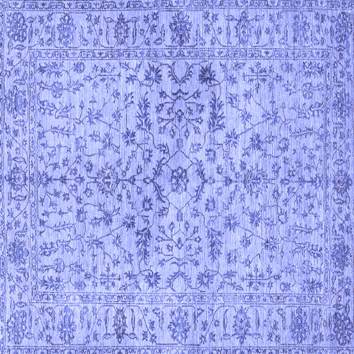 Square Machine Washable Persian Blue Traditional Rug, wshtr3014blu