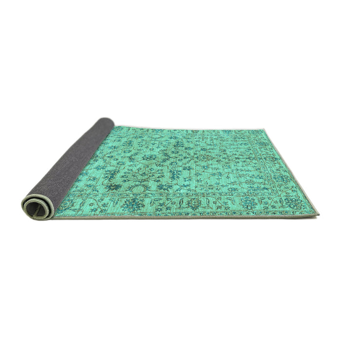 Sideview of Persian Turquoise Traditional Rug, tr3014turq