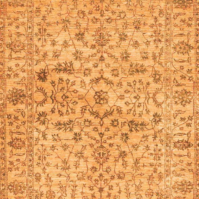 Serging Thickness of Machine Washable Persian Orange Traditional Area Rugs, wshtr3014org