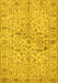 Machine Washable Persian Yellow Traditional Rug, wshtr3014yw