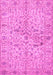 Machine Washable Persian Pink Traditional Rug, wshtr3014pnk