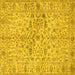 Square Machine Washable Persian Yellow Traditional Rug, wshtr3014yw