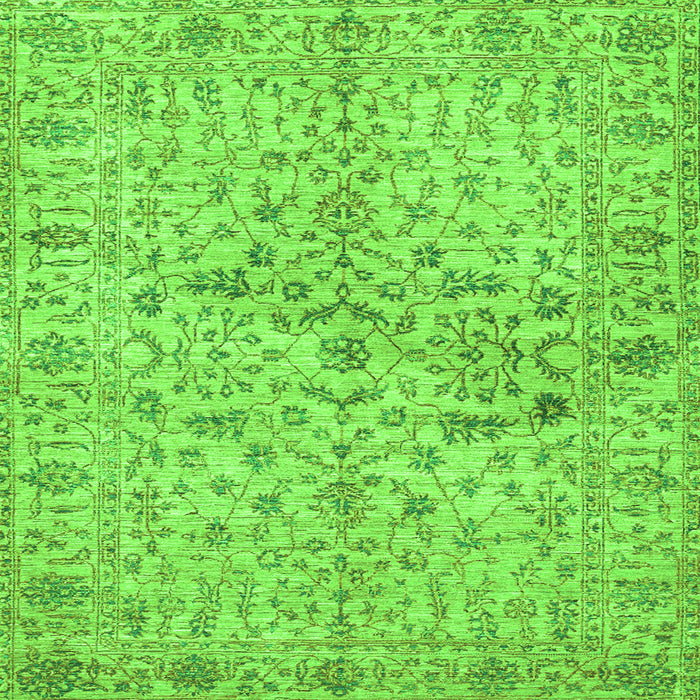 Round Machine Washable Persian Green Traditional Area Rugs, wshtr3014grn