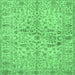 Square Persian Emerald Green Traditional Rug, tr3014emgrn