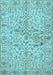 Machine Washable Persian Light Blue Traditional Rug, wshtr3014lblu