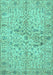 Machine Washable Persian Turquoise Traditional Area Rugs, wshtr3014turq