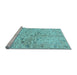 Sideview of Machine Washable Persian Light Blue Traditional Rug, wshtr3014lblu