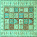 Square Persian Turquoise Traditional Rug, tr3015turq