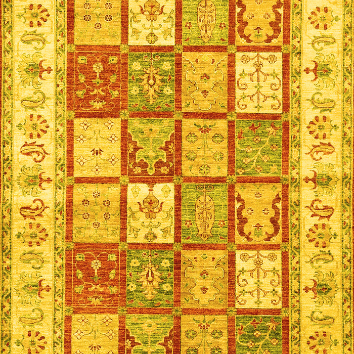 Machine Washable Persian Yellow Traditional Rug, wshtr3015yw