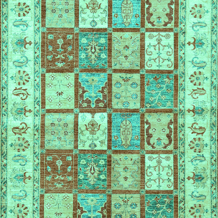 Machine Washable Persian Turquoise Traditional Area Rugs, wshtr3015turq