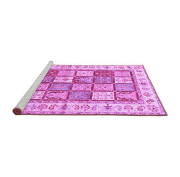 Sideview of Machine Washable Persian Purple Traditional Area Rugs, wshtr3015pur