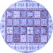 Round Persian Blue Traditional Rug, tr3015blu