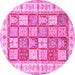 Round Persian Pink Traditional Rug, tr3015pnk