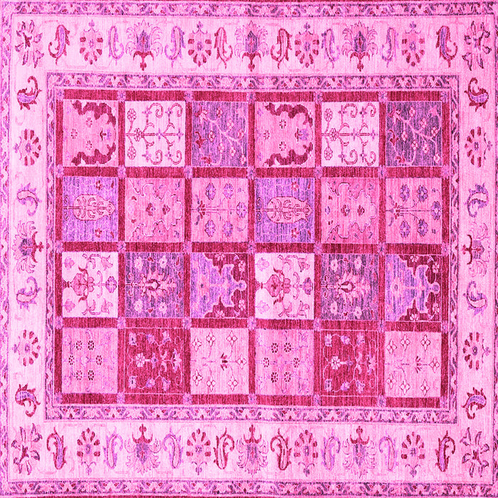 Square Machine Washable Persian Pink Traditional Rug, wshtr3015pnk