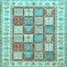 Square Persian Light Blue Traditional Rug, tr3015lblu