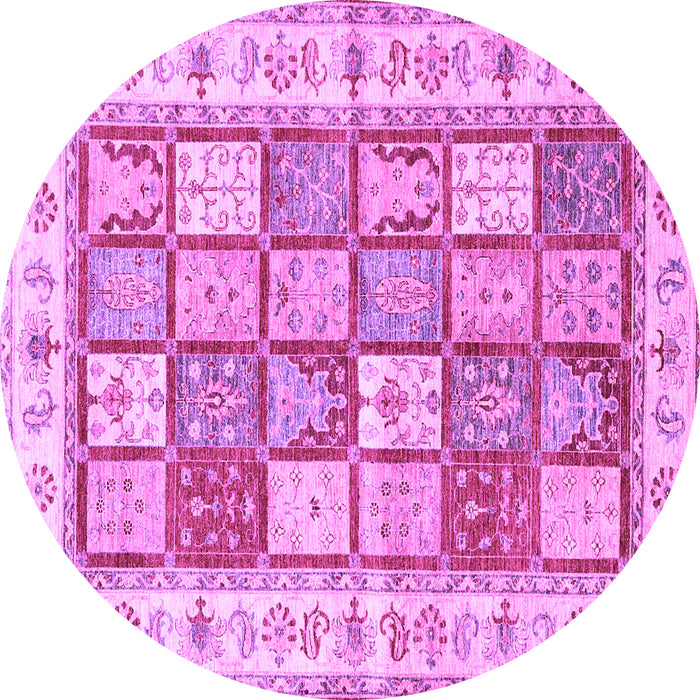 Round Persian Purple Traditional Rug, tr3015pur