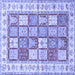 Square Machine Washable Persian Blue Traditional Rug, wshtr3015blu