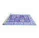 Sideview of Machine Washable Persian Blue Traditional Rug, wshtr3015blu