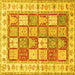 Square Persian Yellow Traditional Rug, tr3015yw