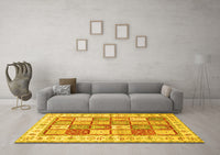 Machine Washable Persian Yellow Traditional Rug, wshtr3015yw