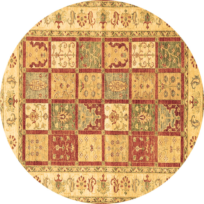 Round Machine Washable Persian Brown Traditional Rug, wshtr3015brn